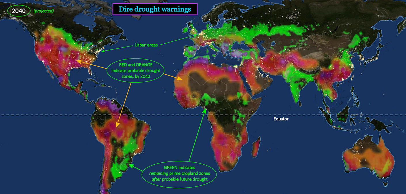 Global drought forecast, 2050 map
